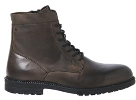 JACK & JONES Botas de Cuero Delaney para Hombre, Unisex Adulto, Antracita, 45 EU