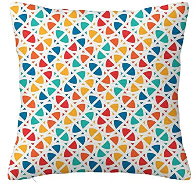 45 x 45 cm abstrakter dekorativer Kissenbezug, Trippy geometrische ovale Kreise, quadratischer Kissenbezug Standard-Kissenbezug für Männer und Frauen, Heimdekoration, mehrfarbig