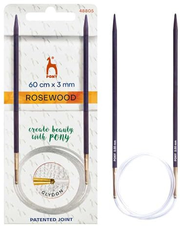 Pony Rosewood Circular Knitting Needles 60 cm 3.00 mm - 1 Piece