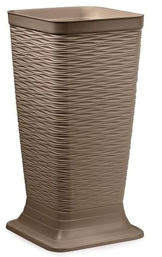 Acan Tradineur - Paragüero de plástico cuadrado, modelo Wind, diseño moderno, soporte para paraguas, decoración, fabricado en España (Topo - 51,5 x 26 x 26 cm)