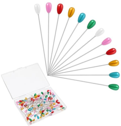 100 Stück Nähnadeln Stecknadeln mit Kopf Lang Gerade Quiltnadeln Schneiderin Pins für Schneiderschmuck Nähen Säumen Craft DIY Dekoration Nähprojekte Kunsthandwerk