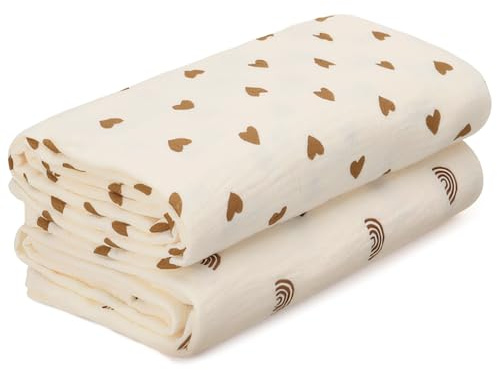 GSrenyu 2 Pcs Large Muslin Blanket Large Muslin Cloths For Baby