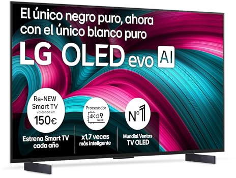 LG OLED42C54LA - TV 42, OLED EVO 4K, Smart TV AI C5, WebOS 25, Super Upscaling, Dolby Vision y Dolby Atmos, AMD FreeSync, Alexa/Google Assistant, Negro