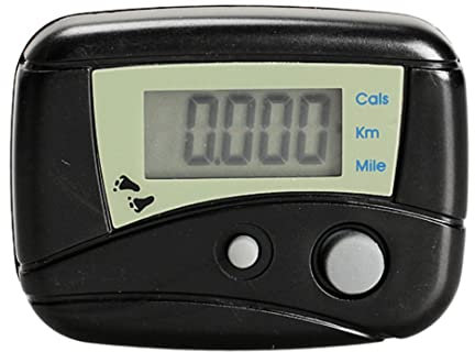 Mini contapassi elettronico preciso, contapassi portatile LCD, per distanza percorsa, contacalorie con clip per passi, miglia/km, nero
