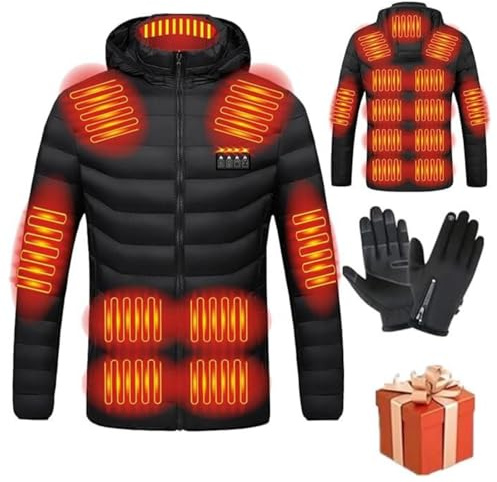 Veste Chauffante Homme Femme éLectrique Usb Avec 21 Zones De Chauffage 3 Niveaux De Chaleur Gilet Manteau LéGer Et Chaud Hiver Blouson Chauffant D'ExtéRieur VêTement Pour Moto Chasse RandonnéE Ski