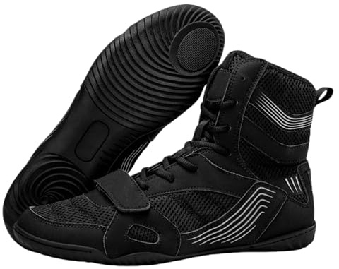 Hixingo Zapatos de Boxeo para Hombre Mujer 38-46, Zapatillas Boxeo Hombre Mujer Cons Uelas de Goma Antideslizantes Zapatillas Lucha Libre Ligero y Respirable
