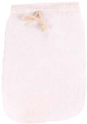 JOINPAYA Sacchetto Filtro Alimenti in Garza Riutilizzabile 20x30 Cm Coulisse, Sacchetto Colino per Latte di Noci, Succhi, Yogurt e Caffè, Lavabile e Leggero per Uso Domestico e Viaggi