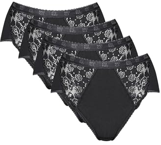 Sloggi Chic Midi - Slip - Lot de 4 (3+1 Gratuit) - Femme - Noir - 48