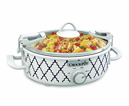 Crockpot SCCPCCM250-BT Mini cocotte mijoteuse 2,5 l, blanc/bleu Crock-Pot