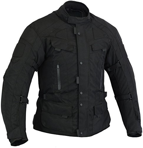 Bikers Gear Australia Infinity Veste confortable imperméable toutes saisons Doublure thermique amovible ventilée avec protection CE1621-1 Noir Taille 62 6XL