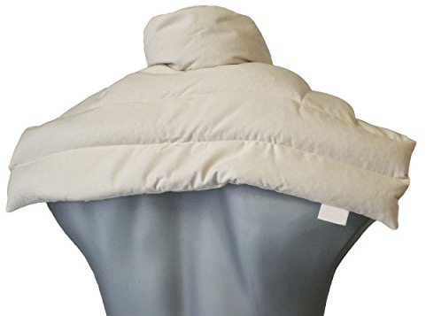 Kirschkernkissen Schulter & Nackenkissen mit Kragen | Bio-Stoff natur | Gute Wärme für den Nacken | Eine Alternative zum Nackenhörnchen