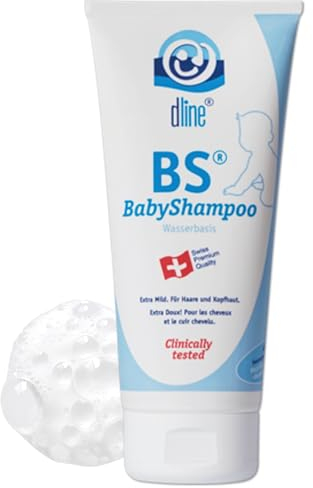 dline BS-BabyShampoo 200ml Tube Mit mildem Shampoo Milchschorf Baby entfernen | Ohne Brennen in den Augen für hochsensible Kopfhaut, Geschenk für Erstausstattung, Säugling Pflegeset Neugeborene