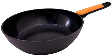 Fackelmann Wok Padella in alluminio forgiato Ø28x8 cm, padella con rivestimento antiaderente, per tutti i piano cottura, induzione, senza PFAS, Linea Soft Collection