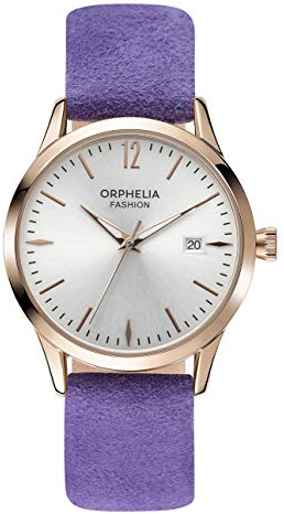 Orphelia Fashion Damen Analog Armbanduhr Suede Violett OF711820