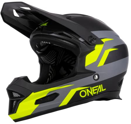 O'NEAL | Mountainbike-Helm | MTB Downhill | Robustes ABS, Ventilationsöffnungen für Luftstrom & Kühlung, ABS Außenschale | Fury Helmet Stage | Erwachsene | Schwarz Neon-Gelb | Größe M