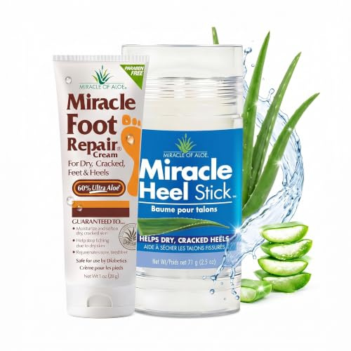 Miracle of Aloe Heel Balm Stick For Dry Cracked Feet, Foot Repair Cream
