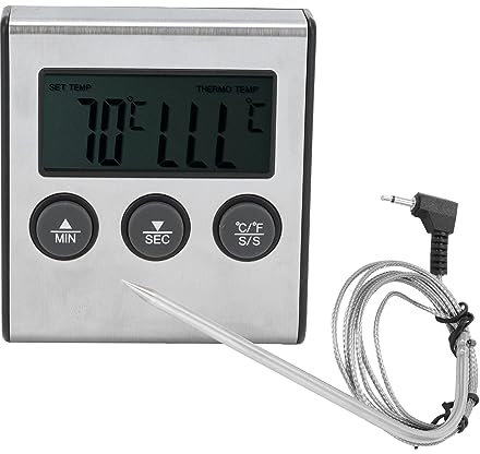 TOPINCN Termómetro Digital para Carne Medidor de Alarma Medidor de Temperatura Pantalla Digital Medidor de Azúcar Hervido Temperatura para Medir la Temperatura Termómetro de Cocina