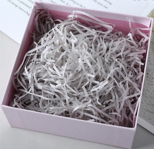 HXJDAM 150g Grey Shredded Tissue Paper, Grey Shredded Paper for Gift Boxes, Soft to the Touch, Ideal Gift Packaging Filler and Hamper Filling