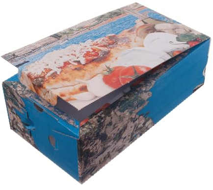 Pizzakarton Pizzabox CALZONE POSITANO 27X 16X 7 cm weiß mit Neutraldruck 200 Stk, to go, take away, kompostierbar, Kraftkarton