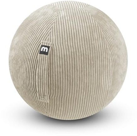 mokebo Stoff Sitzball Büro ergonomisch 'Der Sportliche', Sitzball mit Pumpe oder Pezziball mit Stoff- oder Cordbezug, 65cm Breite, ergonomische Bürostuhl Alternative für Zuhause & Büro
