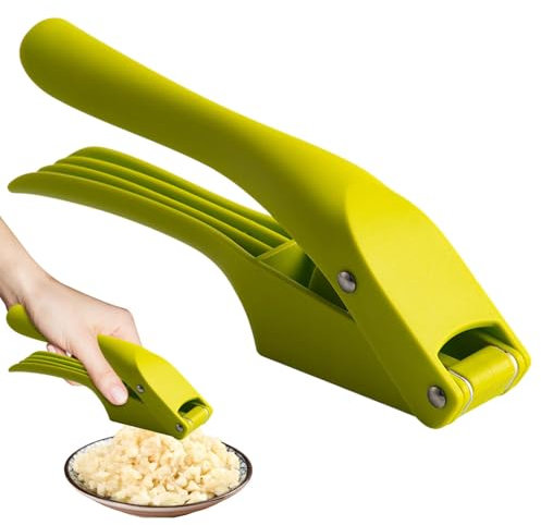Cortador de ajos – Exprimidor de ajo y rebanadora, picadora de ajo 2 en 1 con prensa manual | Picadora manual portátil, picadora de ajo para cocina