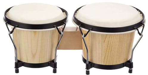 Zunishaone Bongos in legno per bambini, bongo tamburo, tamburo a mano in legno professionale, bongos 6 e 7 pollici per bambini adulti principianti, strumenti a percussione educativa