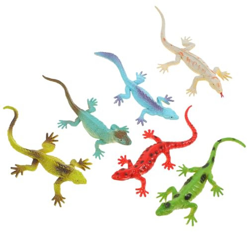 PHENOFICE 6 Pezzi Statuette Lucertola Plastica Realistica Figure Simulazione Giocattoli Giardino