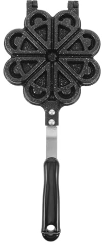 SHOWERORO Molde de aluminio para waffles - Molde antiadherente en forma de corazón para waffles y panqueques - Ideal para restaurantes, campamentos o uso doméstico