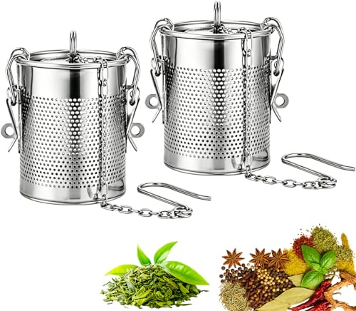 FuYelng 2 Piezas Infusor de Te Acero Inoxidable 450 ml, 8 cm×9 cm | Infusionador Filtro Te Colador Té Colador Especias, para Té de Hojas Sueltas Especias Condimentos