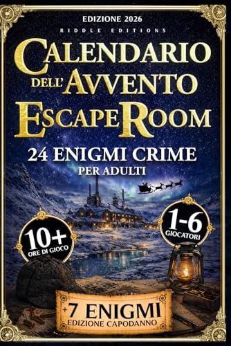 CALENDARIO DELL'AVVENTO ESCAPE ROOM: 24 Enigmi Crime per Adulti | Smaschera il Colpevole e Salva il Natale | Difficoltà Progressiva | 2 Indizi + ... per gli Amanti del Crime | 10+ Ore di Gioco