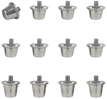 55 Sport Squad Aluminium Replacement Football Studs - 12 Pack (13/16mm) - Silver