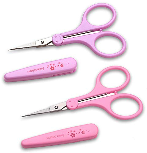 PAFASON Scharf Detail Schere Set 2 Stück Gerade für Scrapbooking Quilten Nähen Stricken Stickerei Kreuzstich Häkeln Garn Papier Stoff Detail Schneiden Rostfreier Stahl, Sicherheits Etui