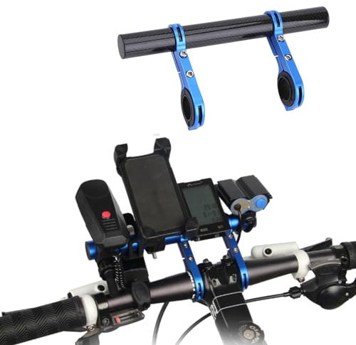 Fahrrad Lenker Erweiterung 20mm Fahrrad Extender Halterung Lenkererweiterung Fahrrad Lenker Extender handlebar extender für 25,4-31,8mm Lenker für Taschenlampe Smartphones Navigationsgerät(Blau)