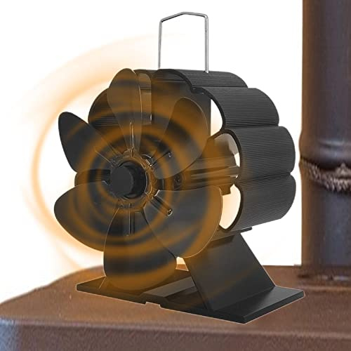 Yusheng Ventilador de chimenea de 5/6 hojas, ventilador de chimenea, ventilador silencioso, ventilador de chimenea, ventilador de chimenea, para madera/leña, hoguera, tubo de horno