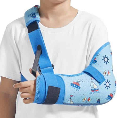 Willcom Armschlinge Kinder, Medizinische Armschlaufe Atmungsaktive Schulterstütze für Gebrochener Arm, Ellbogen, Handgelenkstütze und Wiederherstellung von Verletzungen(Linke, XXS, 48-60CM)