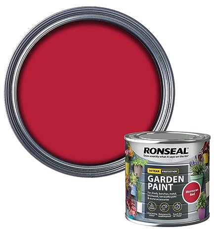 SAVING HUB Garden Paint 250ml - For Outdoor Furniture Wood, Benches, Metal, Brickwork, Terracotta - Exterior Wood Paint Waterproof & Weatherproof Touch Dry In 1 Hour (Moroccan Red)