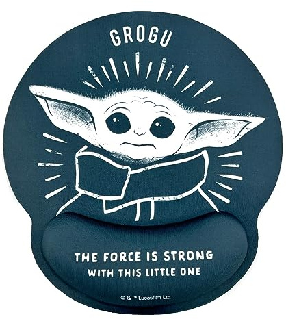 WONDEE Disney Mandalorian Baby Yoda Tapis de Souris Ergonomique Grogu, Tapis de Souris en Gel avec Repose-Poignet antidérapant, Mouse Pad Star Wars (Sceau Officiel)