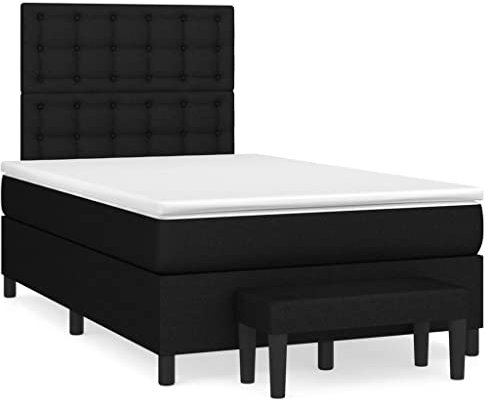 OHOOWOO Boxspringbett mit Matratze Schwarz 120x190 cm Stoff,XXL Komfort: Verstellbares Boxspringbett mit hochwertiger Taschenfederkernmatratze für erholsamen Schlaf