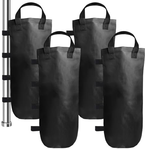GOMETY Sac de Lestage pour Tonnelle – Lot de 4 Sacs de Sable 800D Oxford (50×20 cm), SacLestage de Sable pourTonnelle à Remplir, Lestage Tonnelle Extérieur