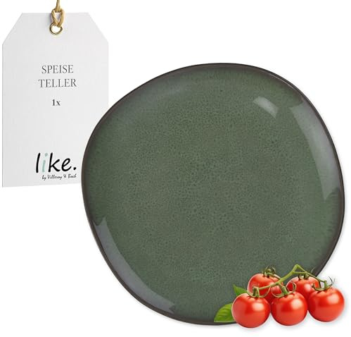 Villeroy & Boch – Lave Vert Mattallrik, 28 cm, grön, tål maskindisk och mikrovågsugn, för huvudrätter, pasta och kött, handbearbetad stil, reaktiv glasyr, stengods