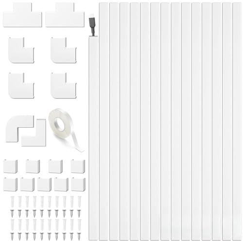 6m Cable Trunking White - Self-adhesive Trunking for Electric Cables TV Cable Hider Wire Conduit Trunking with Connections, Cable Tidy Cable Raceway Management, 15 mm x 10 mm