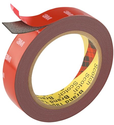 Admygo - Cinta adhesiva de doble cara, 23 mm x 4,7 m, color negro, adhesivo grueso de alto rendimiento y impermeable, ideal para la fijación de tiras LED para automóviles y aplicaciones interiores y