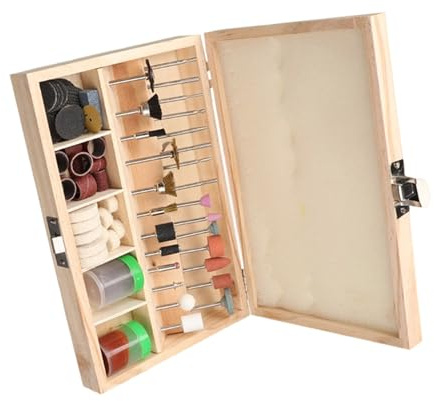 Set di accessori per smerigliatrice elettrica, 100 pezzi, adatto per intaglio del legno, artigianato, incisione e lucidatura, con custodia, set di strumenti per incisione multifunzione