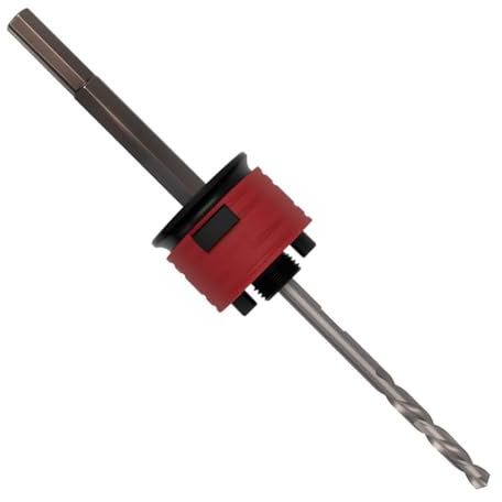 Schnellwechsel-Lochschneider für Metall und Trockenbau - Schnellinstallations-/Demontagewerkzeug mit Verriegelungsmechanismus & Zentrierbohrerführung (A)