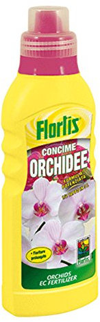 'orchidée' Engrais liquide pour Formule améliorée. Produit spécialement conçu pour une alimentation équilibrée et complète à toutes espèces d'orchidées. Peut être utilisé sur Cattleya, Cymbidium, Cyprypendium, Oncidium, Phalaenopsis et Vanda. en bouteille.