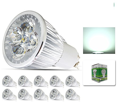 Mengjay® 10 x GU10 4W LED-spotlight glödlampa AC 220 V superljus kall vit 6400 K (motsvarar 40 W, 300 lumen)