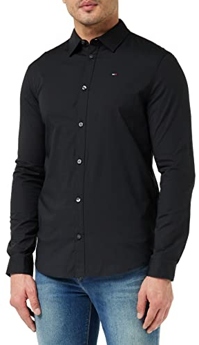 Tommy Jeans Herren Hemd TJM Original Langarm, Schwarz (Tommy Black), XXL