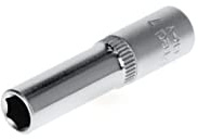 GEDORE red Long socket, 1/4 6.3 mm drive, hexagonal, 7 mm AF, Tool, R41000709, Steel