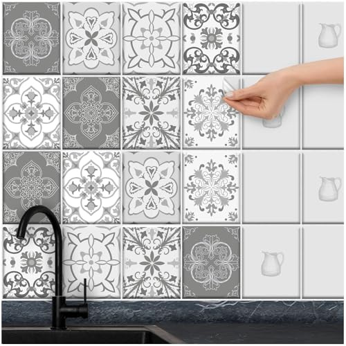 FoLIESEN - Adesivi per piastrelle | Pellicola adesiva per piastrelle di bagno e cucina. Resistente ai graffi e rimovibile | Patchwork No.4, .: