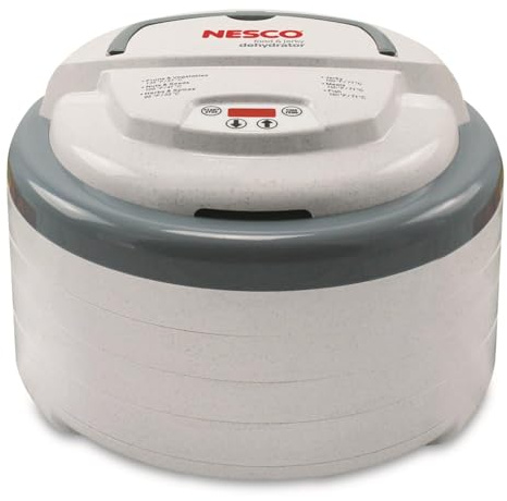 Nesco FD-79 Snackmaster Pro Digital Food Dehydrator for Snacks, Fruit, Beef Jerky, Meat, Vegetables & Herbs, Gray, 4 Trays, 1 Count (Pack of 1),Grey